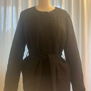 Aritzia Wilfred Legendre Linen Blend Quilted BLACK Jacket SZ 10